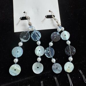 Beaded Pearl Iridescent Shell Earrings